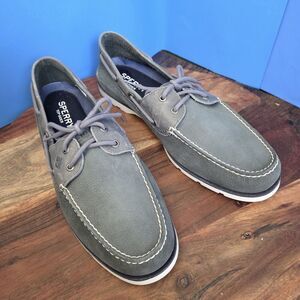 Sperry Top-Sider Leeward Nubuck Boat Shoe Men's 15 Grey STS19210